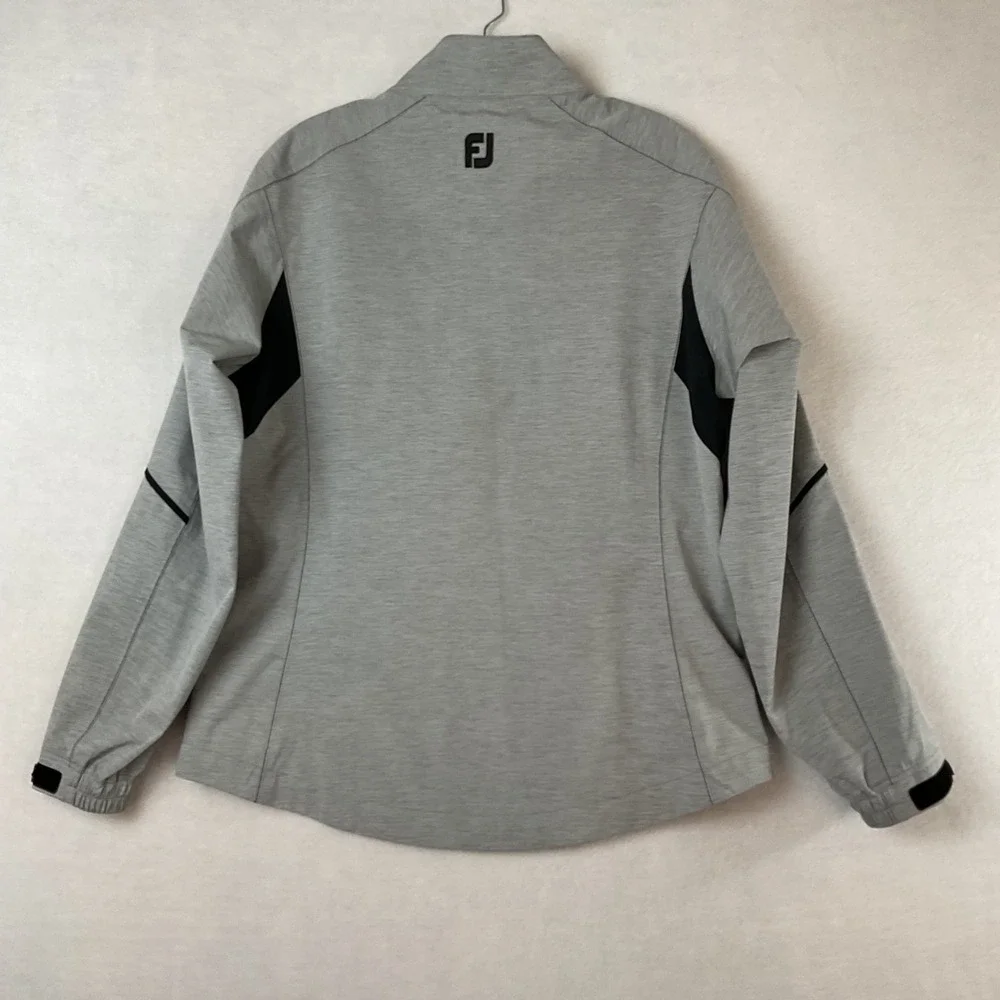 FootJoy DryJoys Womens Golf Jacket Gray Black Full Zip Weather Resistant Medium